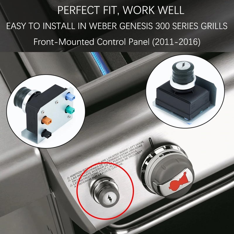 Charbrofire 65505 Heat Deflectors 7621 Flavorizer Bars 7629 Igniter Genesis Replacement Parts for Weber Genesis Grill Parts with Front Control 300 Series E-310 E-320 E-330 S-310 S320 S-330 EP-310 EP-320 EP-330 - Image 3